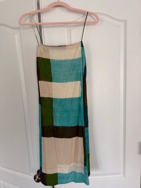 NWT - Banana Republic: Cute hand painted look mini dress: Teal, Cream & Green.